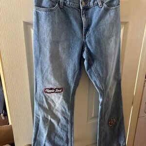 Gap blue jeans with hippie soul patch Size 10